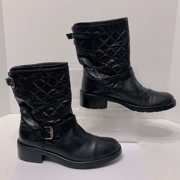 Aquatalia quilted black boot Lynn moto - Picture 6 of 15